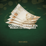 Estratégia de compra de moeda estrangeira em três etapas para reduzir risco cambial antes da viagem.