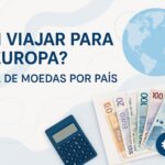 Moedas para Europa com euro libra franco suíço e planejamento de câmbio